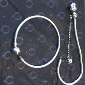Pandora  Bangle (one with safety chain is sold)